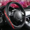 imageCAR PASS Bling Diamond Black Leather Steering Wheel Cover Studded Crystal Rhinestones Universal Fit 14quot 1215quot Glitter for Women Sparkle Girl Fit SuvsVansSedansCarTrucks Silver DiamondRed Diamond