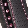 imageCAR PASS Bling Diamond Black Leather Steering Wheel Cover Studded Crystal Rhinestones Universal Fit 14quot 1215quot Glitter for Women Sparkle Girl Fit SuvsVansSedansCarTrucks Silver DiamondHot Pink Diamond
