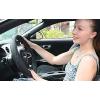 imageCAR PASS Bling Diamond Black Leather Steering Wheel Cover Studded Crystal Rhinestones Universal Fit 14quot 1215quot Glitter for Women Sparkle Girl Fit SuvsVansSedansCarTrucks Silver DiamondSilver Diamond