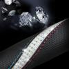 imageCAR PASS Bling Diamond Black Leather Steering Wheel Cover Studded Crystal Rhinestones Universal Fit 14quot 1215quot Glitter for Women Sparkle Girl Fit SuvsVansSedansCarTrucks Silver DiamondMulticolor Diamond