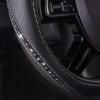 imageCAR PASS Bling Diamond Black Leather Steering Wheel Cover Studded Crystal Rhinestones Universal Fit 14quot 1215quot Glitter for Women Sparkle Girl Fit SuvsVansSedansCarTrucks Silver DiamondSilver Diamond