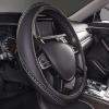 imageCAR PASS Bling Diamond Black Leather Steering Wheel Cover Studded Crystal Rhinestones Universal Fit 14quot 1215quot Glitter for Women Sparkle Girl Fit SuvsVansSedansCarTrucks Silver DiamondSilver Diamond