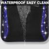 imageCAR PASS Bling Diamond Car Floor Mat Shining Rhinestones Carpet Sparkly Glitter Crystal AntiSlip PVC Heel Pad Automotive Universal Fit for SUV Sedan Car Van 4pcs for Girl Cute Women Black SilverBlue Diamond