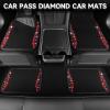 imageCAR PASS Bling Diamond Car Floor Mat Shining Rhinestones Carpet Sparkly Glitter Crystal AntiSlip PVC Heel Pad Automotive Universal Fit for SUV Sedan Car Van 4pcs for Girl Cute Women Black SilverRed Diamond