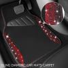 imageCAR PASS Bling Diamond Car Floor Mat Shining Rhinestones Carpet Sparkly Glitter Crystal AntiSlip PVC Heel Pad Automotive Universal Fit for SUV Sedan Car Van 4pcs for Girl Cute Women Black SilverRed Diamond