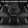 imageCAR PASS Bling Diamond Car Floor Mat Shining Rhinestones Carpet Sparkly Glitter Crystal AntiSlip PVC Heel Pad Automotive Universal Fit for SUV Sedan Car Van 4pcs for Girl Cute Women Black SilverSilver Diamond