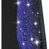 imageCAR PASS Bling Diamond Car Floor Mat Shining Rhinestones Carpet Sparkly Glitter Crystal AntiSlip PVC Heel Pad Automotive Universal Fit for SUV Sedan Car Van 4pcs for Girl Cute Women Black SilverBlue Diamond