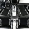 imageCAR PASS Bling Diamond Car Floor Mats Shining Rhinestone Carpet Sparkly Glitter Crystal with AntiSlip PVC Heel Pad Waterproof Universal Fit Automotive SUVSedanVanCute Girl Women4pcs Black SliverZebra