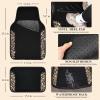 imageCAR PASS Bling Diamond Car Floor Mats Shining Rhinestone Carpet Sparkly Glitter Crystal with AntiSlip PVC Heel Pad Waterproof Universal Fit Automotive SUVSedanVanCute Girl Women4pcs Black SliverGold Leopard