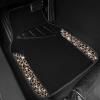 imageCAR PASS Bling Diamond Car Floor Mats Shining Rhinestone Carpet Sparkly Glitter Crystal with AntiSlip PVC Heel Pad Waterproof Universal Fit Automotive SUVSedanVanCute Girl Women4pcs Black SliverGold Leopard
