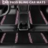 imageCAR PASS Bling Diamond Car Floor Mats Shining Rhinestone Carpet Sparkly Glitter Crystal with AntiSlip PVC Heel Pad Waterproof Universal Fit Automotive SUVSedanVanCute Girl Women4pcs Black SliverPink Diamond