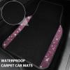 imageCAR PASS Bling Diamond Car Floor Mats Shining Rhinestone Carpet Sparkly Glitter Crystal with AntiSlip PVC Heel Pad Waterproof Universal Fit Automotive SUVSedanVanCute Girl Women4pcs Black SliverPink Diamond