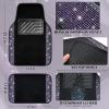imageCAR PASS Bling Diamond Car Floor Mats Shining Rhinestone Carpet Sparkly Glitter Crystal with AntiSlip PVC Heel Pad Waterproof Universal Fit Automotive SUVSedanVanCute Girl Women4pcs Black SliverViolet Diamond