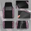 imageCAR PASS Bling Diamond Car Floor Mats Shining Rhinestone Carpet Sparkly Glitter Crystal with AntiSlip PVC Heel Pad Waterproof Universal Fit Automotive SUVSedanVanCute Girl Women4pcs Black SliverPink Diamond