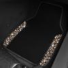 imageCAR PASS Bling Diamond Car Floor Mats Shining Rhinestone Carpet Sparkly Glitter Crystal with AntiSlip PVC Heel Pad Waterproof Universal Fit Automotive SUVSedanVanCute Girl Women4pcs Black SliverGold Leopard