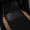 imageCAR PASS Bling Diamond Car Floor Mats Shining Rhinestone Carpet Sparkly Glitter Crystal with AntiSlip PVC Heel Pad Waterproof Universal Fit Automotive SUVSedanVanCute Girl Women4pcs Black SliverGolden