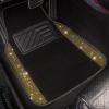 imageCAR PASS Bling Diamond Car Floor Mats Shining Rhinestone Carpet Sparkly Glitter Crystal with AntiSlip PVC Heel Pad Waterproof Universal Fit Automotive SUVSedanVanCute Girl Women4pcs Black SliverYellow Diamond