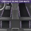 imageCAR PASS Bling Diamond Car Floor Mats Shining Rhinestone Carpet Sparkly Glitter Crystal with AntiSlip PVC Heel Pad Waterproof Universal Fit Automotive SUVSedanVanCute Girl Women4pcs Black SliverViolet Diamond
