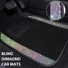 imageCAR PASS Bling Diamond Car Floor Mats Shining Rhinestone Carpet Sparkly Glitter Crystal with AntiSlip PVC Heel Pad Waterproof Universal Fit Automotive SUVSedanVanCute Girl Women4pcs Black SliverColorful Diamond