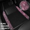imageCAR PASS Bling Diamond Car Floor Mats Shining Rhinestone Carpet Sparkly Glitter Crystal with AntiSlip PVC Heel Pad Waterproof Universal Fit Automotive SUVSedanVanCute Girl Women4pcs Black SliverPink Diamond