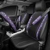 imageCAR PASS Bling Diamond Leather Car Seat Covers Sets 11 pcs Bling Car Accessories for Women Sparkly Rhinestone Steering Wheel Cover Sets Glitter Cute Car Interior Sets for Women Girl Silver DiamondViolet Purple