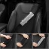 imageCAR PASS Bling Diamond Leather Car Seat Covers Sets 11 pcs Bling Car Accessories for Women Sparkly Rhinestone Steering Wheel Cover Sets Glitter Cute Car Interior Sets for Women Girl Silver DiamondSilver Diamond