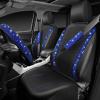 imageCAR PASS Bling Diamond Leather Car Seat Covers Sets 11 pcs Bling Car Accessories for Women Sparkly Rhinestone Steering Wheel Cover Sets Glitter Cute Car Interior Sets for Women Girl Silver DiamondBlue Diamond