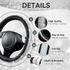 imageCAR PASS Bling Diamond Leather Car Seat Covers Sets 11 pcs Bling Car Accessories for Women Sparkly Rhinestone Steering Wheel Cover Sets Glitter Cute Car Interior Sets for Women Girl Silver DiamondSilver Diamond