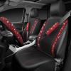 imageCAR PASS Bling Diamond Leather Car Seat Covers Sets 11 pcs Bling Car Accessories for Women Sparkly Rhinestone Steering Wheel Cover Sets Glitter Cute Car Interior Sets for Women Girl Silver DiamondRed Diamond