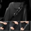 imageCAR PASS Bling Diamond Leather Car Seat Covers Sets 11 pcs Bling Car Accessories for Women Sparkly Rhinestone Steering Wheel Cover Sets Glitter Cute Car Interior Sets for Women Girl Silver DiamondBlack
