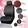 imageCAR PASS Bling Diamond Leather Car Seat Covers Sets 11 pcs Bling Car Accessories for Women Sparkly Rhinestone Steering Wheel Cover Sets Glitter Cute Car Interior Sets for Women Girl Silver DiamondRed Diamond