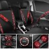 imageCAR PASS Bling Diamond Leather Car Seat Covers Sets 11 pcs Bling Car Accessories for Women Sparkly Rhinestone Steering Wheel Cover Sets Glitter Cute Car Interior Sets for Women Girl Silver DiamondRed Diamond