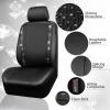 imageCAR PASS Bling Diamond Leather Car Seat Covers Sets 11 pcs Bling Car Accessories for Women Sparkly Rhinestone Steering Wheel Cover Sets Glitter Cute Car Interior Sets for Women Girl Silver DiamondBlack