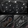 imageCAR PASS Bling Diamond Leather Car Seat Covers Sets 11 pcs Bling Car Accessories for Women Sparkly Rhinestone Steering Wheel Cover Sets Glitter Cute Car Interior Sets for Women Girl Silver DiamondBlack