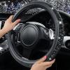 imageCAR PASS Bling Diamond Leather Car Seat Covers Sets 11 pcs Bling Car Accessories for Women Sparkly Rhinestone Steering Wheel Cover Sets Glitter Cute Car Interior Sets for Women Girl Silver DiamondBlack Rhinestone