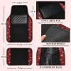 imageCAR PASS Bling Diamond Leather Car Seat Covers Sets 11 pcs Bling Car Accessories for Women Sparkly Rhinestone Steering Wheel Cover Sets Glitter Cute Car Interior Sets for Women Girl Silver DiamondRed Rhinestone