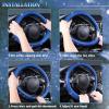 imageCAR PASS Bling Diamond Leather Steering Wheel Cover with Bling Sparkly Crystal Glitter Rhinestones Universal Fit 145in15in Car Wheel Protector for Women Girl Fit SuvsVansSedansCarTrucks SilverBlue Leather Diamond