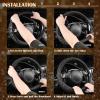 imageCAR PASS Bling Diamond Leather Steering Wheel Cover with Bling Sparkly Crystal Glitter Rhinestones Universal Fit 145in15in Car Wheel Protector for Women Girl Fit SuvsVansSedansCarTrucks SilverLeopard Diamond