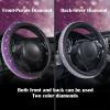 imageCAR PASS Bling Diamond Leather Steering Wheel Cover with Bling Sparkly Crystal Glitter Rhinestones Universal Fit 145in15in Car Wheel Protector for Women Girl Fit SuvsVansSedansCarTrucks SilverViolet Silver Diamond