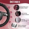imageCAR PASS Bling Diamond Leather Steering Wheel Cover with Bling Sparkly Crystal Glitter Rhinestones Universal Fit 145in15in Car Wheel Protector for Women Girl Fit SuvsVansSedansCarTrucks SilverRed Diamond