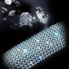 imageCAR PASS Bling Diamond Leather Steering Wheel Cover with Bling Sparkly Crystal Glitter Rhinestones Universal Fit 145in15in Car Wheel Protector for Women Girl Fit SuvsVansSedansCarTrucks SilverMint Diamond