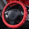 imageCAR PASS Bling Diamond Leather Steering Wheel Cover with Bling Sparkly Crystal Glitter Rhinestones Universal Fit 145in15in Car Wheel Protector for Women Girl Fit SuvsVansSedansCarTrucks SilverRed Diamond on Velvet