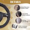 imageCAR PASS Bling Diamond Leather Steering Wheel Cover with Bling Sparkly Crystal Glitter Rhinestones Universal Fit 145in15in Car Wheel Protector for Women Girl Fit SuvsVansSedansCarTrucks SilverBlack Gold