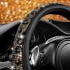 imageCAR PASS Bling Diamond Leather Steering Wheel Cover with Bling Sparkly Crystal Glitter Rhinestones Universal Fit 145in15in Car Wheel Protector for Women Girl Fit SuvsVansSedansCarTrucks SilverLeopard Diamond