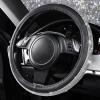 imageCAR PASS Bling Diamond Leather Steering Wheel Cover with Bling Sparkly Crystal Glitter Rhinestones Universal Fit 145in15in Car Wheel Protector for Women Girl Fit SuvsVansSedansCarTrucks SilverSilver Diamond