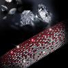 imageCAR PASS Bling Diamond Leather Steering Wheel Cover with Bling Sparkly Crystal Glitter Rhinestones Universal Fit 145in15in Car Wheel Protector for Women Girl Fit SuvsVansSedansCarTrucks SilverRed Silver Diamond