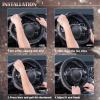 imageCAR PASS Bling Diamond Leather Steering Wheel Cover with Bling Sparkly Crystal Glitter Rhinestones Universal Fit 145in15in Car Wheel Protector for Women Girl Fit SuvsVansSedansCarTrucks SilverBlack Gold