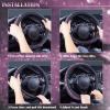 imageCAR PASS Bling Diamond Leather Steering Wheel Cover with Bling Sparkly Crystal Glitter Rhinestones Universal Fit 145in15in Car Wheel Protector for Women Girl Fit SuvsVansSedansCarTrucks SilverPink Diamond on Velvet