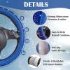 imageCAR PASS Bling Diamond Leather Steering Wheel Cover with Bling Sparkly Crystal Glitter Rhinestones Universal Fit 145in15in Car Wheel Protector for Women Girl Fit SuvsVansSedansCarTrucks SilverBlue Leather Diamond