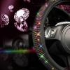 imageCAR PASS Bling Diamond Leather Steering Wheel Cover with Bling Sparkly Crystal Glitter Rhinestones Universal Fit 145in15in Car Wheel Protector for Women Girl Fit SuvsVansSedansCarTrucks SilverColorful Diamond